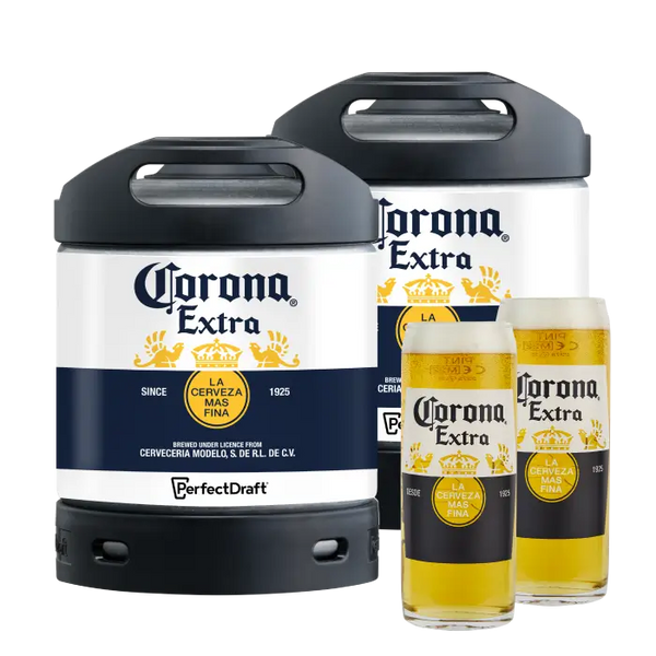 PerfectDraft Corona Extra 6L Pack (2 Kegs + 2 Glassware)