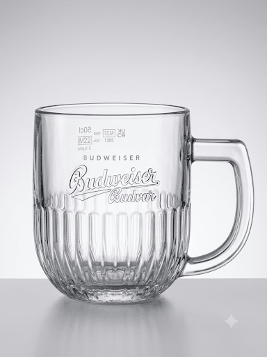 6 Budvar Bottle + Budvar Branded Beer Glass Mug (set of 6) - thebeerhoose.co.uk