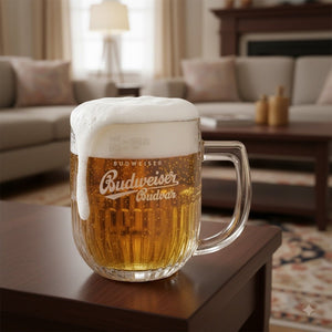 Budweiser Budvar Branded Beer Glass Mug - 1 Pint (Set of 6) - thebeerhoose.co.uk