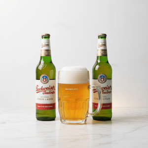 Budweiser Budvar Original Czech Lager — 2 Bottles & 1 Branded Mug - thebeerhoose.co.uk