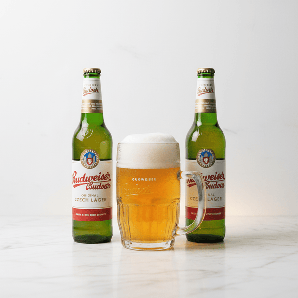 Budweiser Budvar Original Czech Lager — 2 Bottles & 1 Branded Mug - thebeerhoose.co.uk