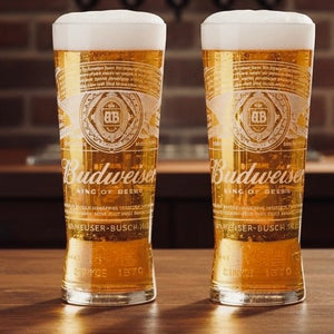 Budweiser Pint Glass Pack (2 Glasses) - thebeerhoose.co.uk