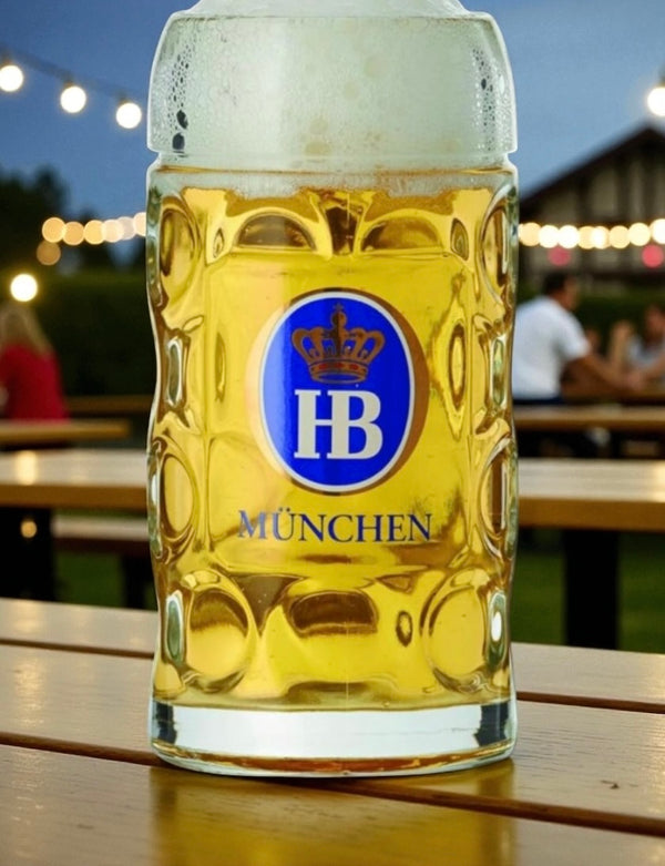 Hofbrau 1L Glass Stein