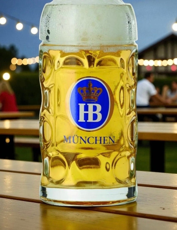 Hofbrau 1L Glass Stein - thebeerhoose.co.uk