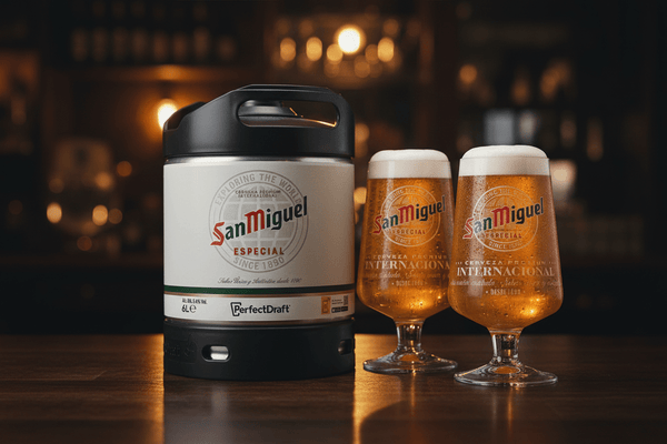 PerfectDraft San Miguel Especial 6L Keg + 2 Glasses - thebeerhoose.co.uk