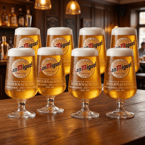San Miguel Pint Glass Pack (set of 8) - thebeerhoose.co.uk