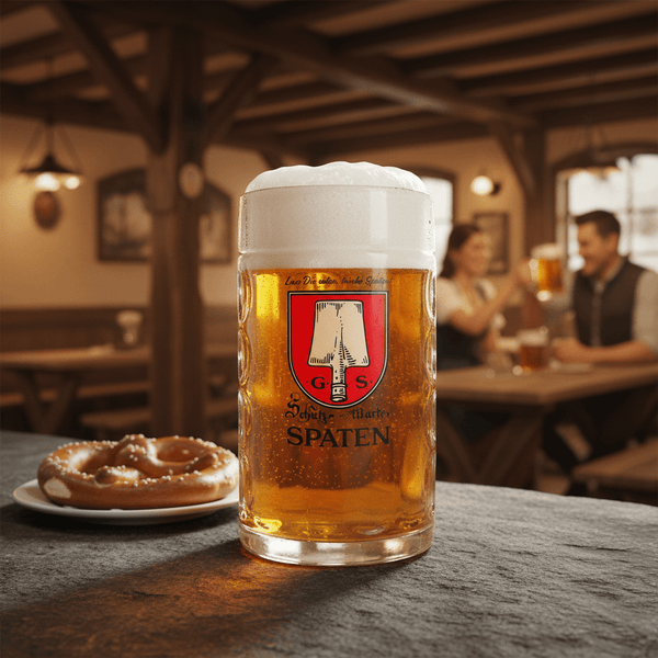 Spaten Schutz-Marke Glass Tankard (500 ml) - thebeerhoose.co.uk